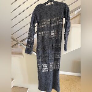 VINTAGE ALBERTA FERRETTI GREY KNIT LONG DRESS